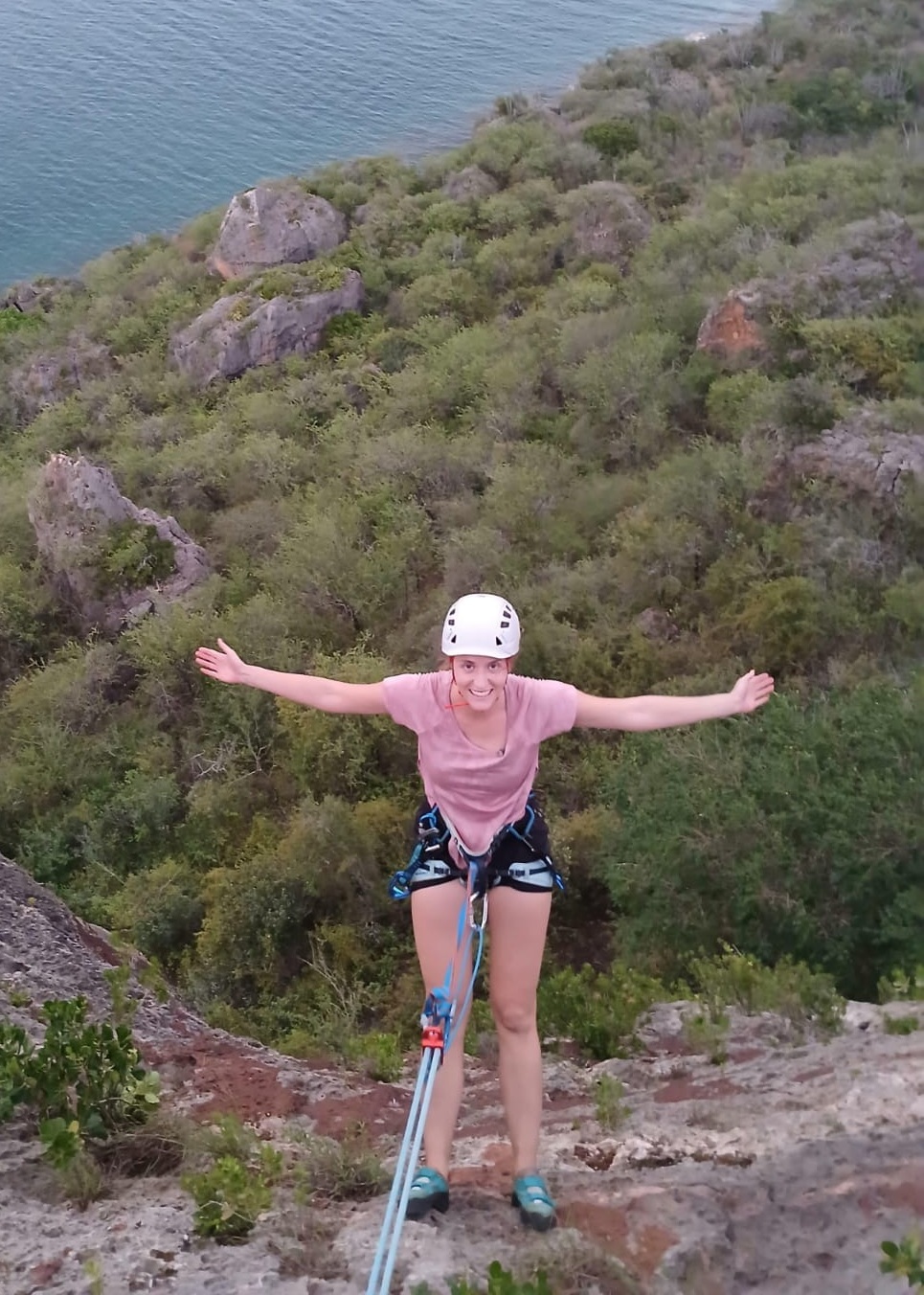 Jorinde guiding an abseiling experience